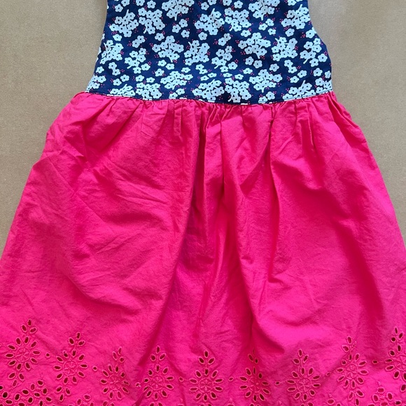 Gymboree Girls Navy, Hot Pink, Light Blue Floral & Polka Dot Dress Bundle - Picture 4 of 6